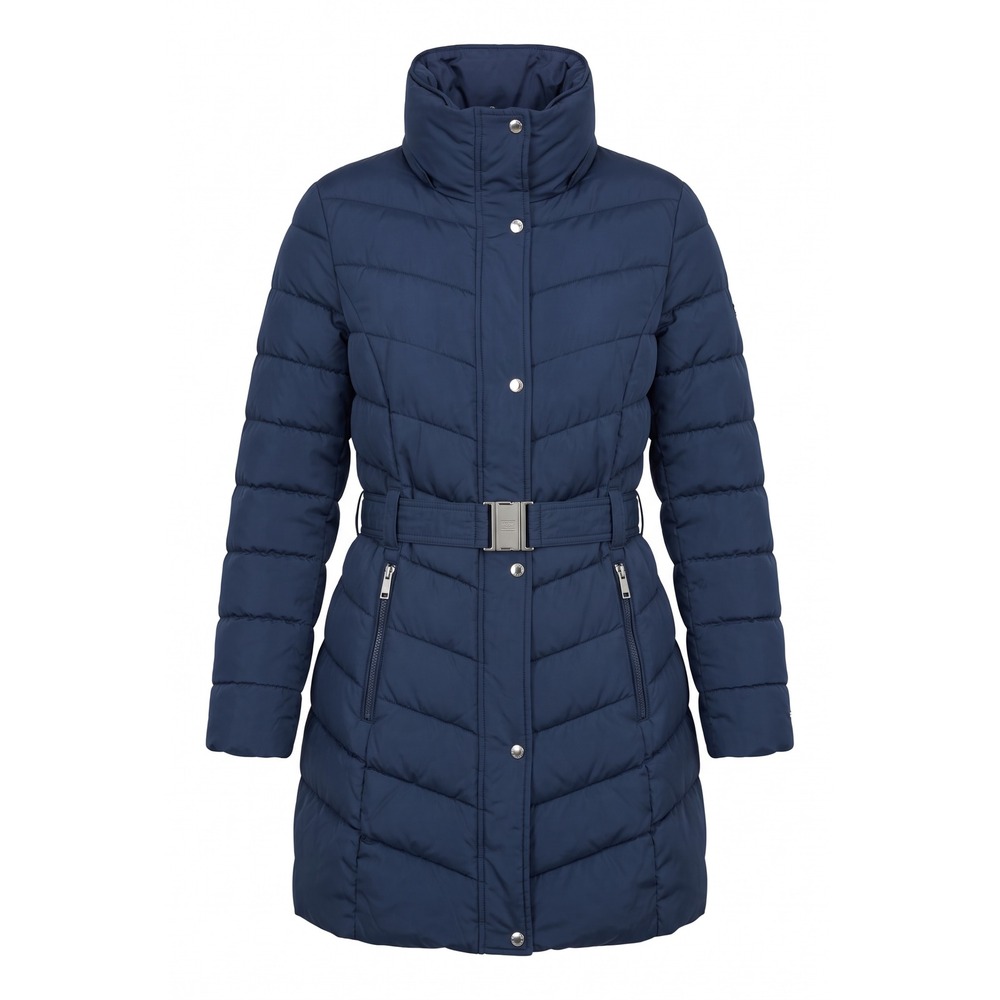 Tommy Hilfiger Womens Navy Blue Belted Quilted Puffer Coat Jacket XL